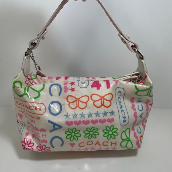 Y2K Coach Bandana Print Daisy Butterfly Mini Shoulder Bag FS8815 - Picture 2 of 12
